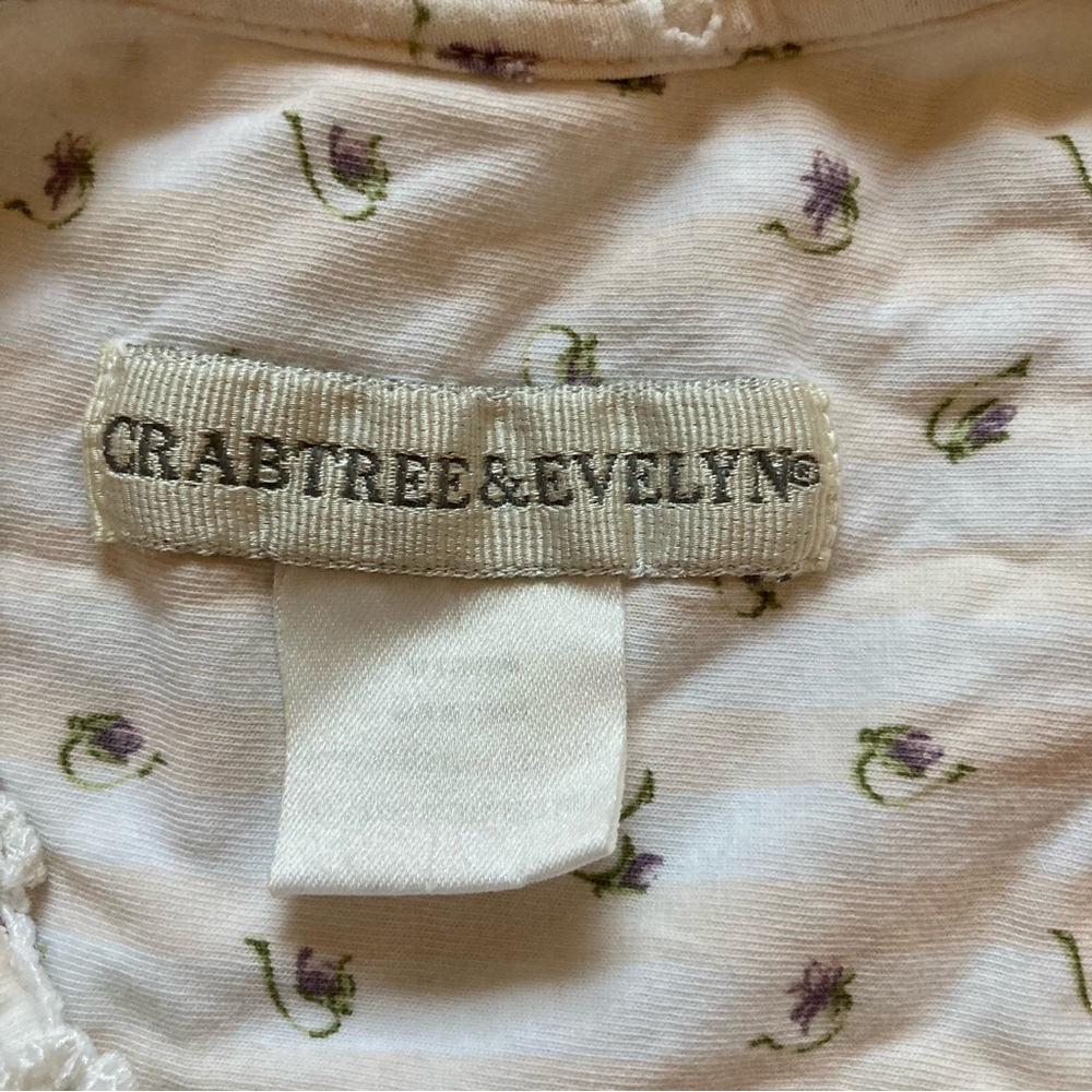Vintage Crabtree & Evelyn 100% Cotton Knit Nightgown w/Purple Flowers - Picture 7 of 12